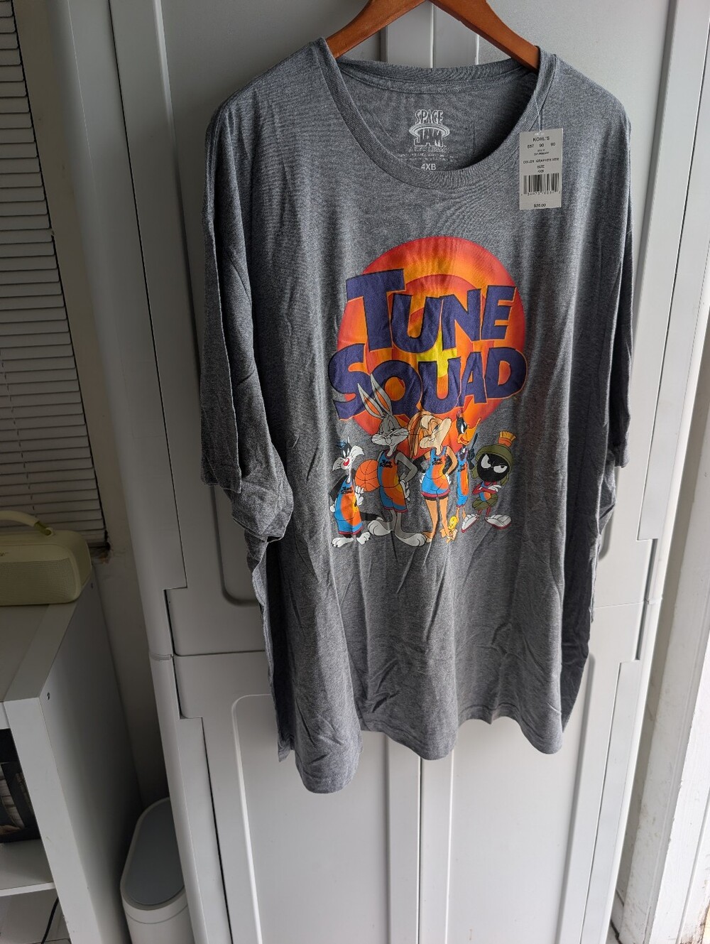 Tune Squad Gray Graphic T-shirt 4XB